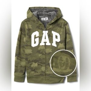 Gap Kids Star Wars Camo Zip Hoodie with Sherpa Lining Size 12